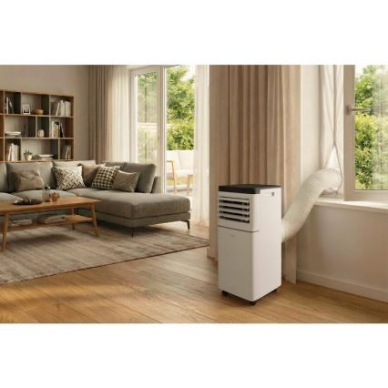 Sencor - Condizionatore portatile intelligente 3 in 1 con kit completo di accessori 760W/230V 7000 BTU Wi-Fi bianco + telecomando