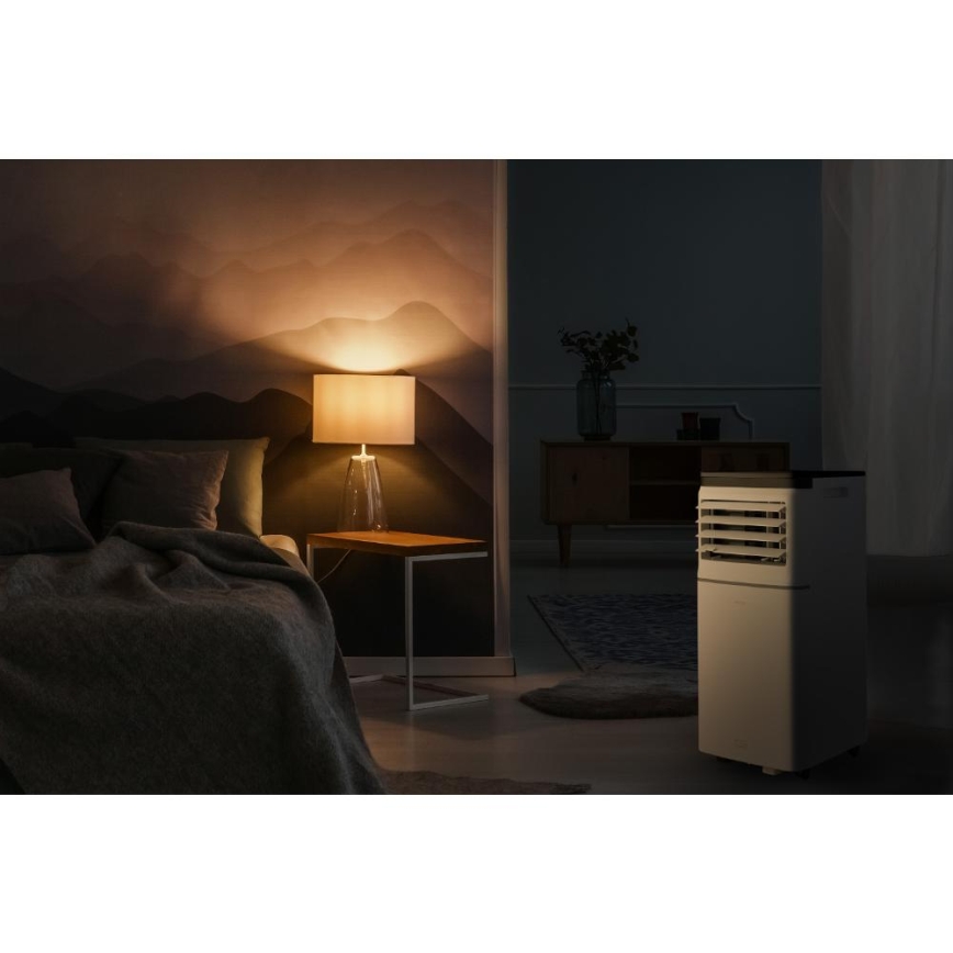 Sencor - Condizionatore portatile intelligente 3 in 1 con kit completo di accessori 760W/230V 7000 BTU Wi-Fi bianco + telecomando