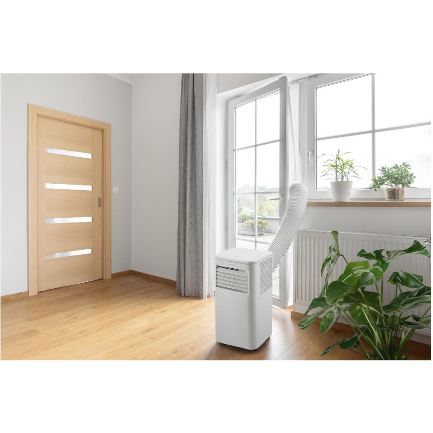 Sencor - Condizionatore d'aria portatile intelligente 3-in-1 con accessori completi 760W/230V 7000 BTU Wi‑Fi + telecomando