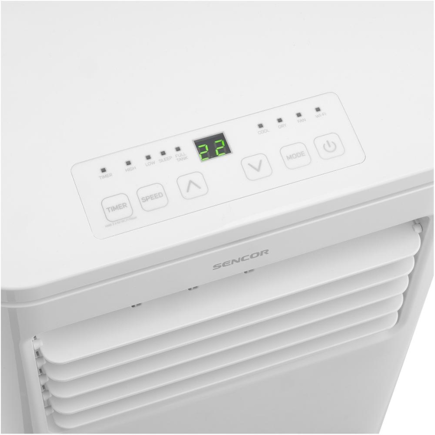 Sencor - Condizionatore d'aria portatile intelligente 3-in-1 con accessori completi 760W/230V 7000 BTU Wi‑Fi + telecomando