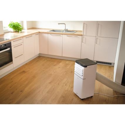 Sencor - Condizionatore portatile intelligente 3 in 1 con accessori completi 1020W/230V 10000 BTU Wi‑Fi bianco + telecomando