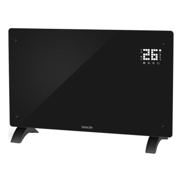 Sencor - Convettore elettrico smart 2000W/230V IP24 Wi-Fi nero + telecomando