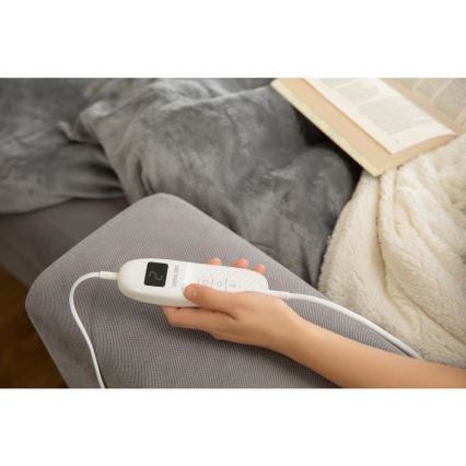Sencor - Coperta elettrica riscaldante 160W/230V 180x130 cm grigia