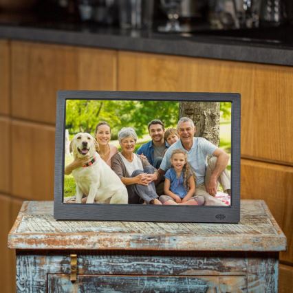 Sencor - Cornice digitale 13,3 con altoparlante 230V, antracite + telecomando