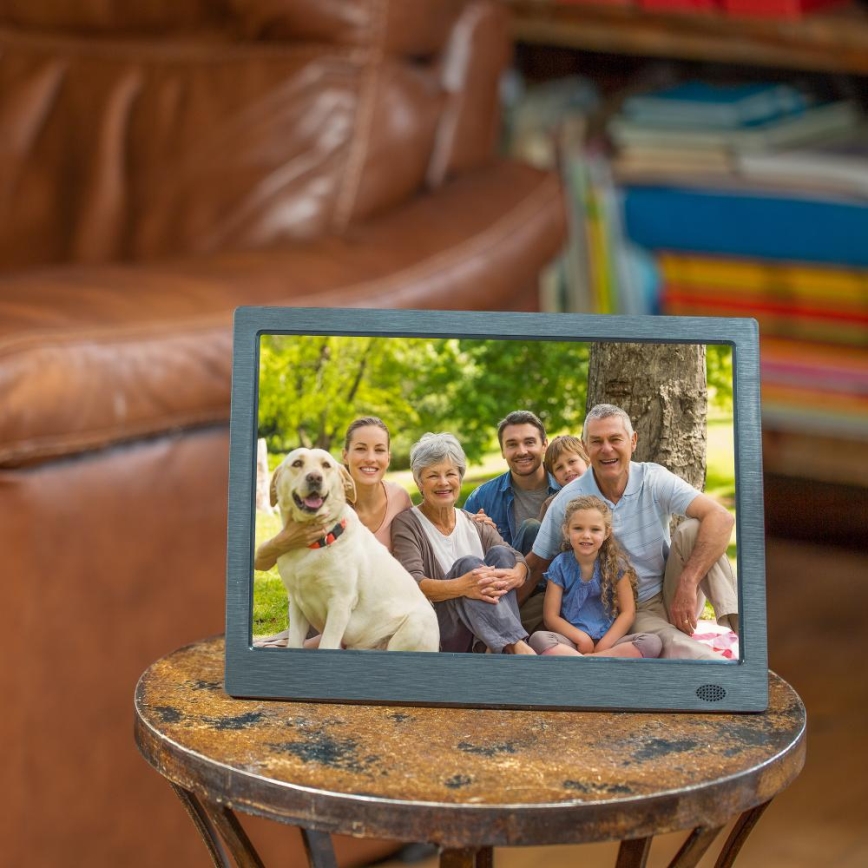 Sencor - Cornice digitale 13,3 con altoparlante 230V, antracite + telecomando