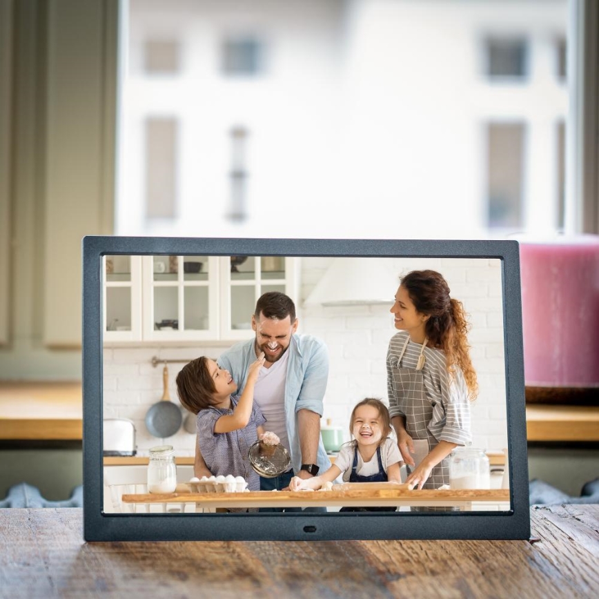 Sencor - Cornice digitale per foto 15,4 con altoparlante 230V, nero + telecomando
