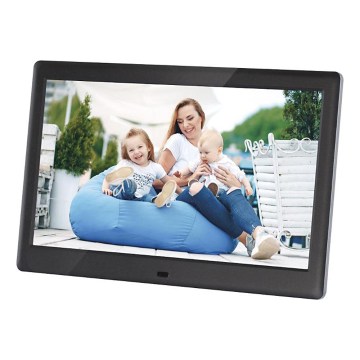 Sencor - Cornice digitale con altoparlante 230V nera + telecomando