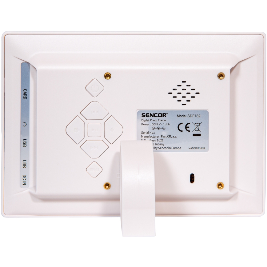 Sencor - Cornice digitale per foto da 7 con altoparlante 230V bianca + telecomando