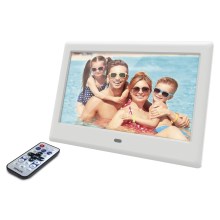 Sencor - Cornice per foto digitale con altoparlante 230V bianco + telecomando