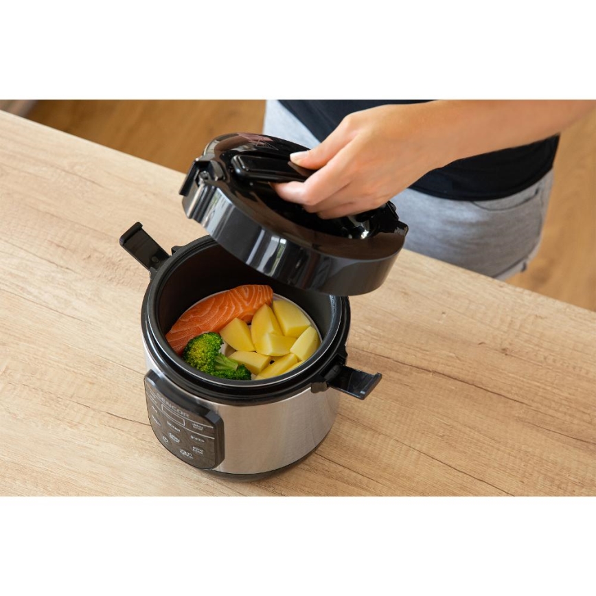 Sencor - Cuociriso multifunzione 350W/230V 0,6 l acciaio inox/nero
