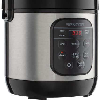 Sencor - Cuociriso multifunzione 350W/230V 0,6 l acciaio inox/nero