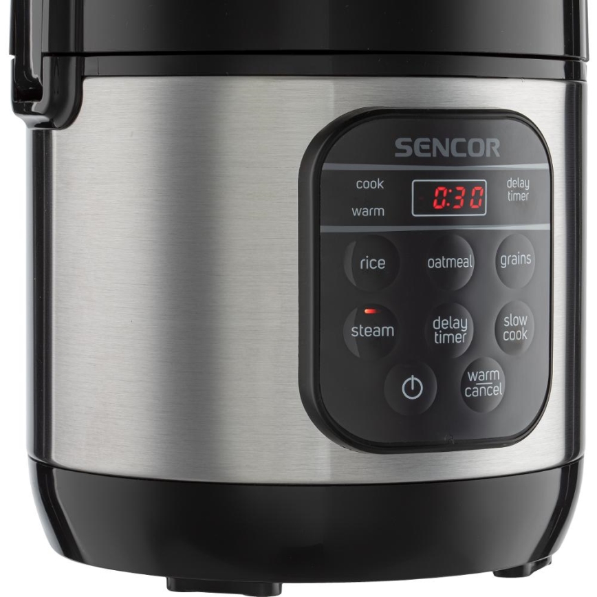 Sencor - Cuociriso multifunzione 350W/230V 0,6 l acciaio inox/nero