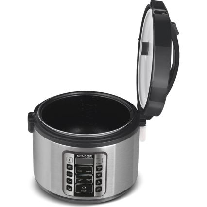 Sencor - Cuociriso multifunzione 700W/230V 1,5 l acciaio inox/nero