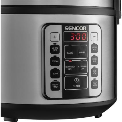 Sencor - Cuociriso multifunzione 700W/230V 1,5 l acciaio inox/nero