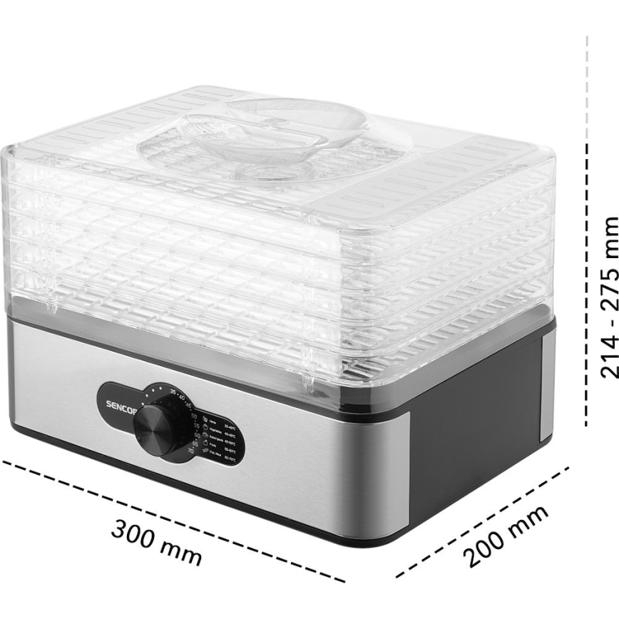 Sencor - Essiccatore per alimenti con regolazione della temperatura 700W/230V