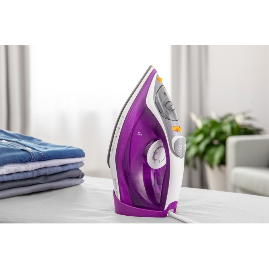 Sencor - Ferro da stiro a vapore 2400W/230V viola/bianco