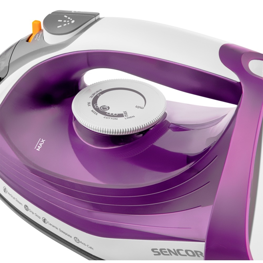 Sencor - Ferro da stiro a vapore 2400W/230V viola/bianco