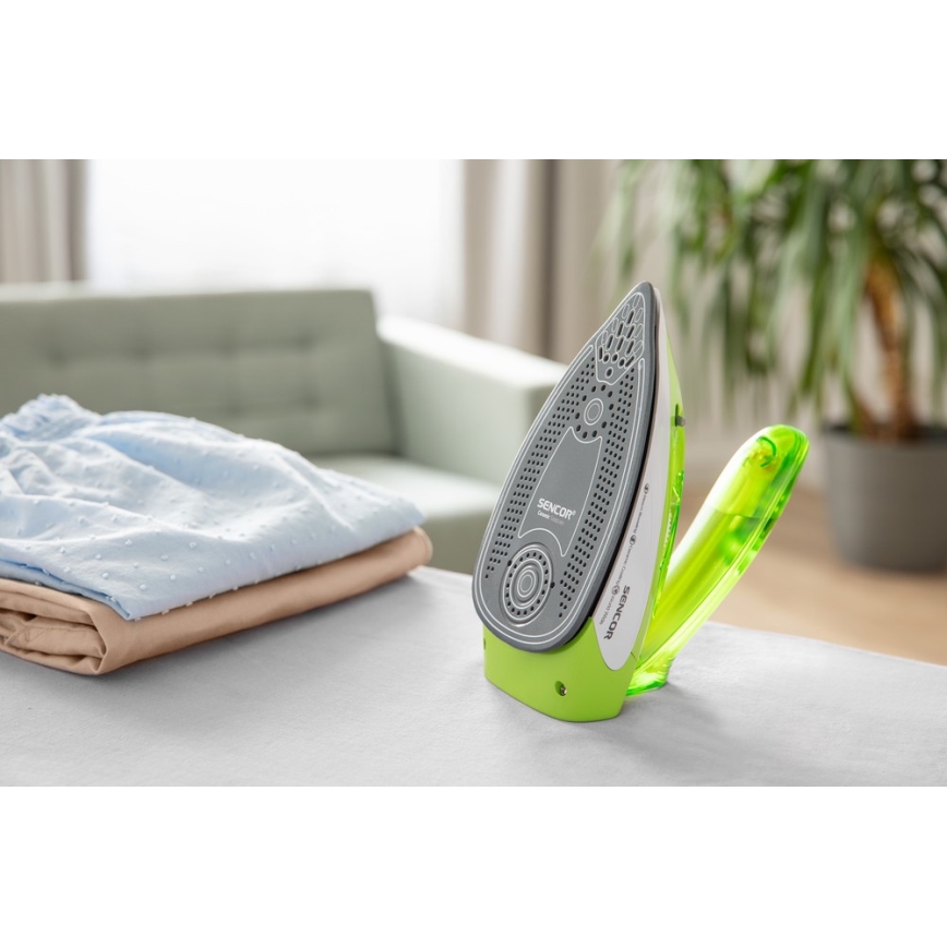 Sencor - Ferro da stiro a vapore da viaggio 1100W/115V/230V verde