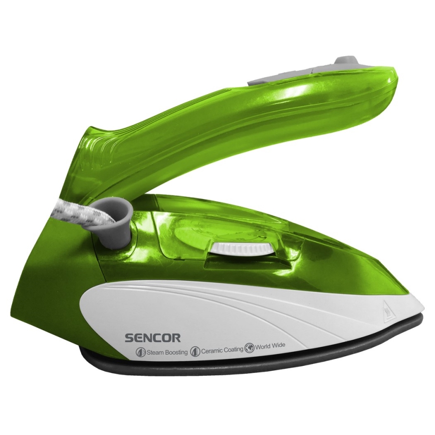 Sencor - Ferro da stiro a vapore da viaggio 1100W/115V/230V verde