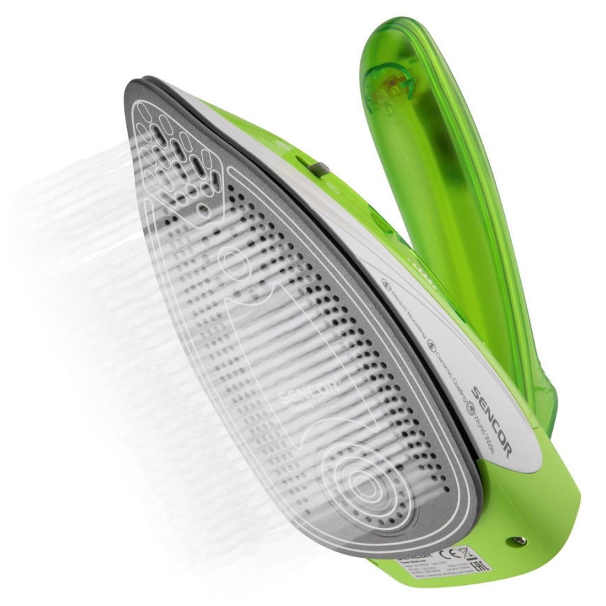 Sencor - Ferro da stiro a vapore da viaggio 1100W/115V/230V verde