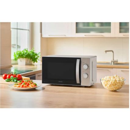 Sencor - Forno a microonde con funzione grill 700W/1000W/230V 20 l cromo opaco