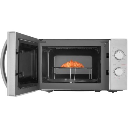 Sencor - Forno a microonde con funzione grill 700W/1000W/230V 20 l cromo opaco