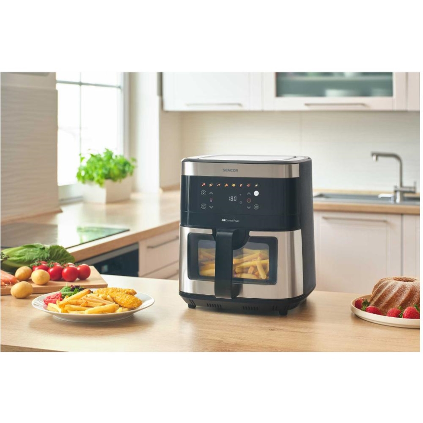 Sencor - Friggitrice a d'aria 9 l 1700W/230V nero/cromo opaco