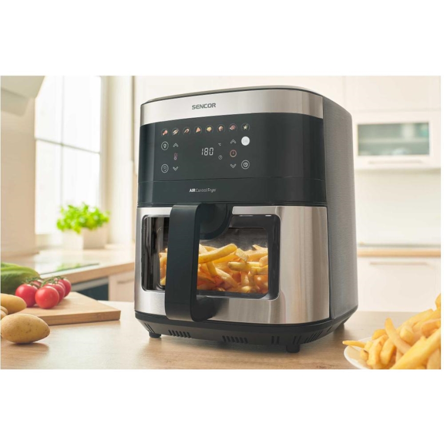 Sencor - Friggitrice a d'aria 9 l 1700W/230V nero/cromo opaco