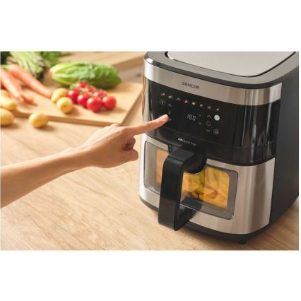Sencor - Friggitrice a d'aria 9 l 1700W/230V nero/cromo opaco