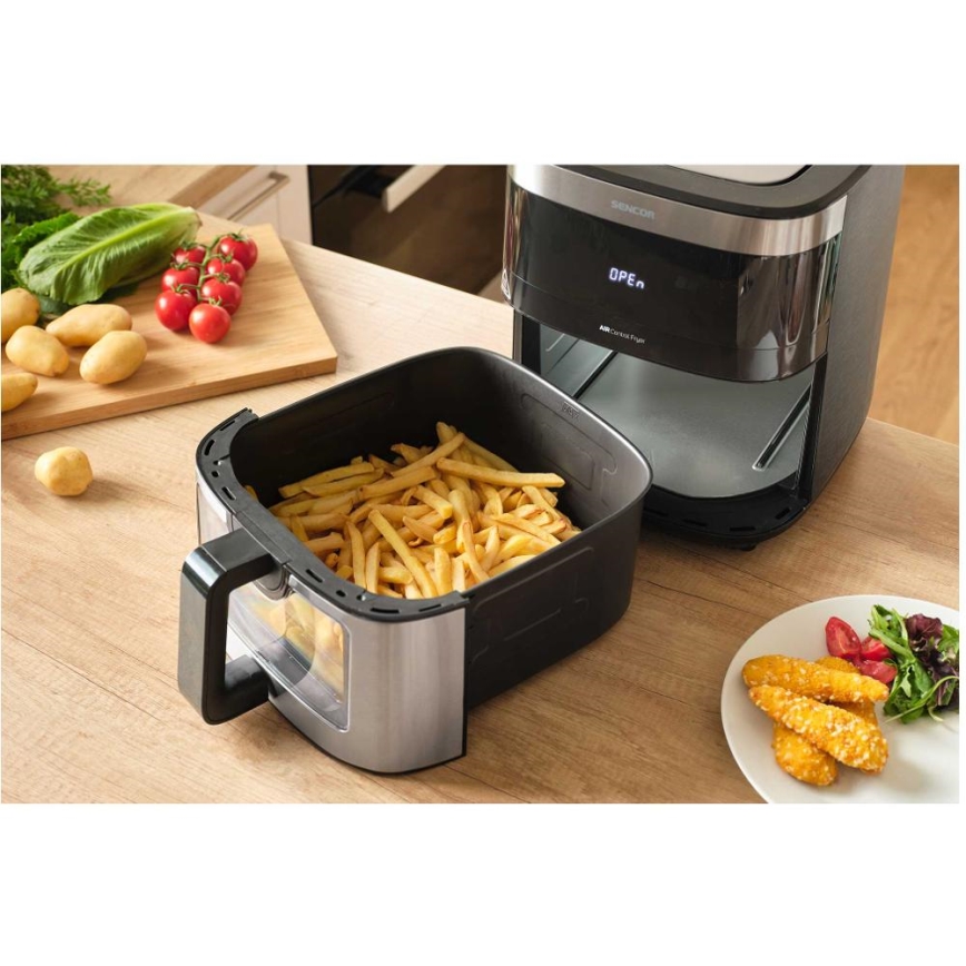 Sencor - Friggitrice a d'aria 9 l 1700W/230V nero/cromo opaco