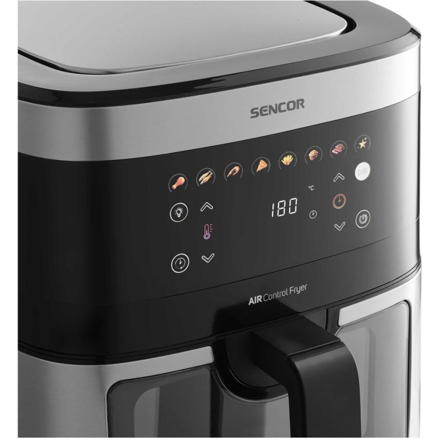 Sencor - Friggitrice a d'aria 9 l 1700W/230V nero/cromo opaco