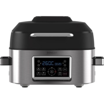 Sencor - Friggitrice ad aria multifunzione e grill 1660W/230V 6 l cromo opaco/nero