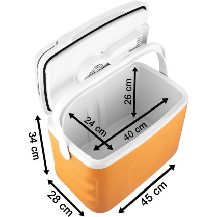 Sencor - Frigorifero portatile per auto 22 l 45W/12V arancione/bianco