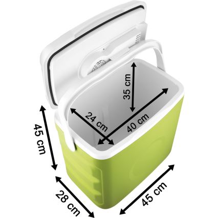 Sencor - Frigorifero portatile per auto 30 l 55W/5V/12V/230V verde/bianco