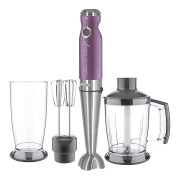 Sencor - Frullatore a immersione 4in1 1200W/230V acciaio inox/viola