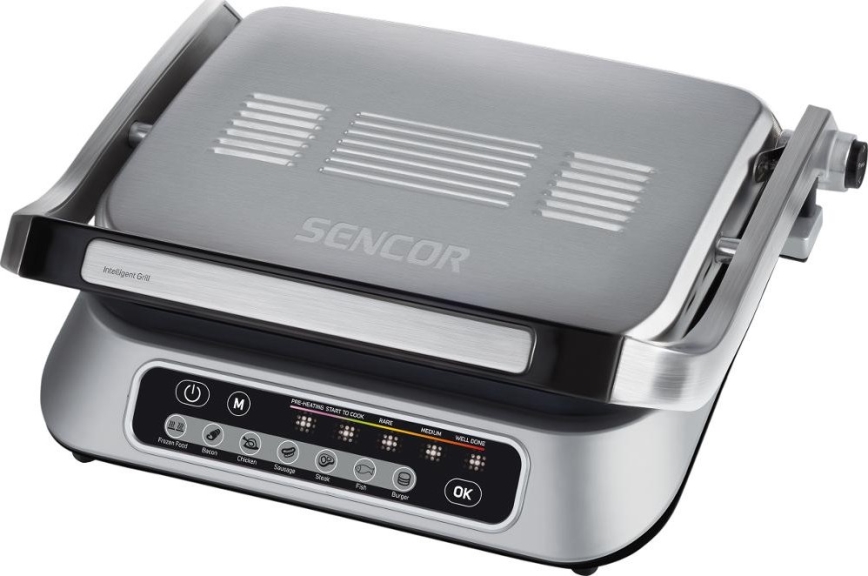 Sencor - Griglia a contatto 2100W/230V cromo opaco