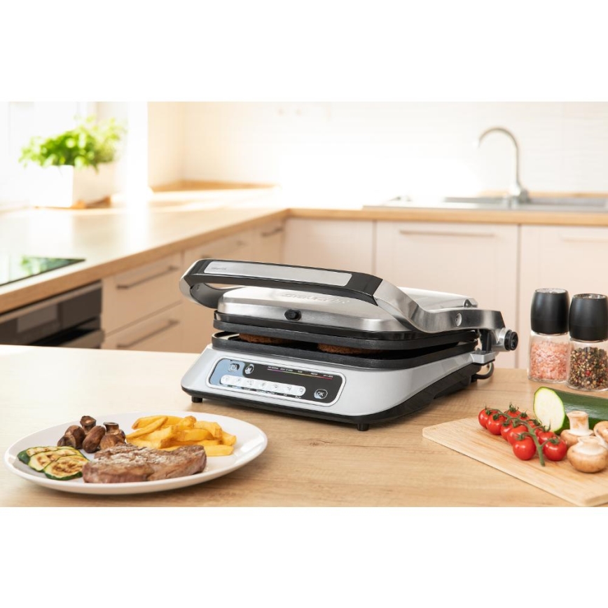 Sencor - Griglia a contatto 2100W/230V cromo opaco