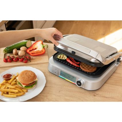 Sencor - Griglia a contatto 2100W/230V cromo opaco