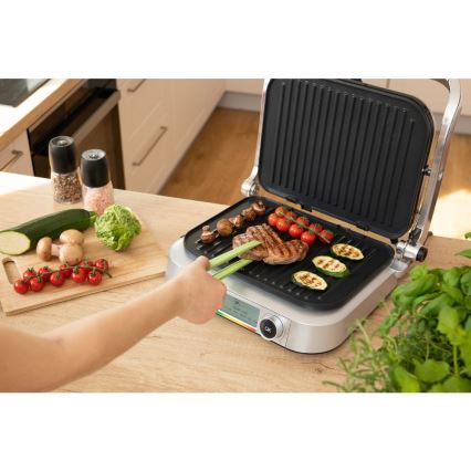 Sencor - Griglia a contatto 2100W/230V cromo opaco