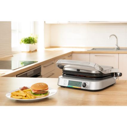 Sencor - Griglia a contatto 2100W/230V cromo opaco