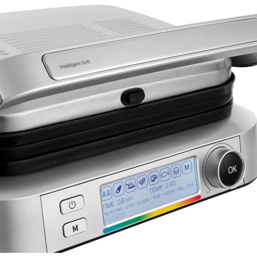 Sencor - Griglia a contatto 2100W/230V cromo opaco
