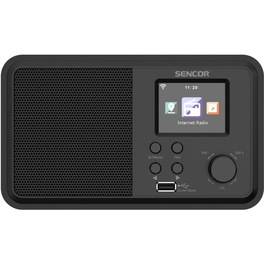 Sencor - Internet radio 4W/5V Wi-Fi + telecomando