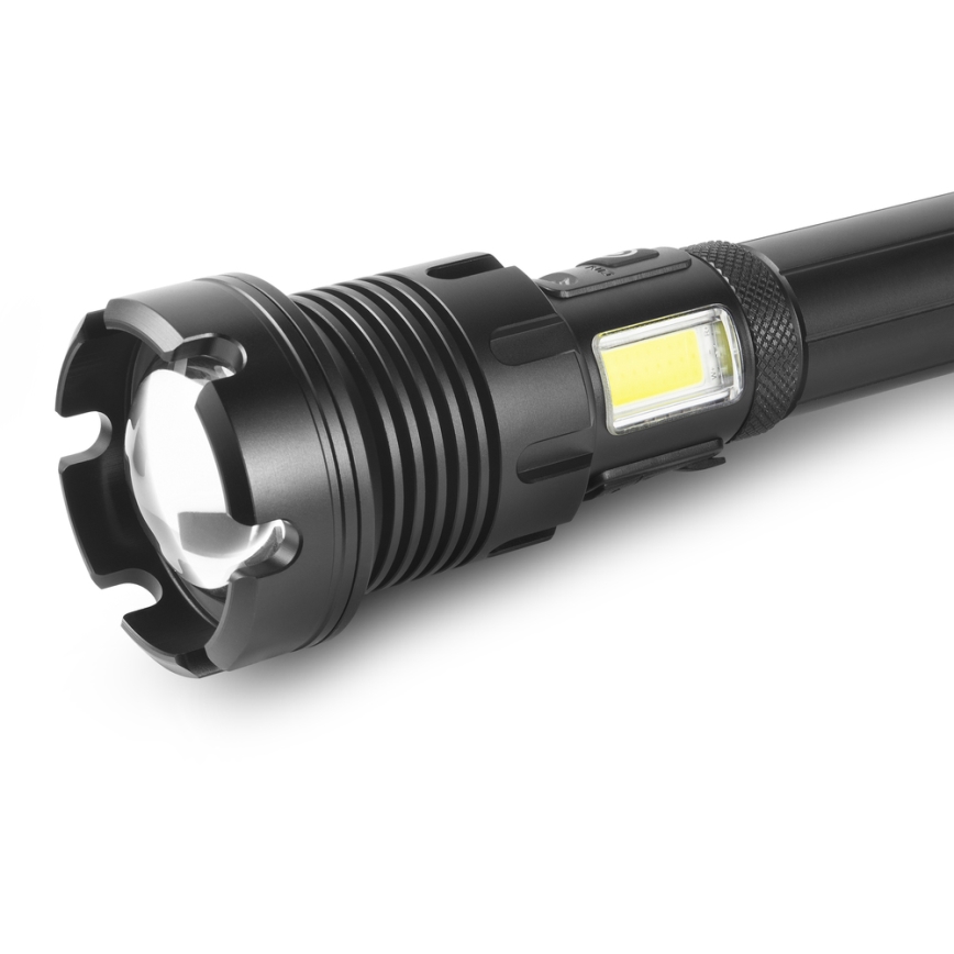 Sencor - LED Torcia elettrica ricaricabile in alluminio con funzione di power bank LED/10W/4400 mAh 2000 lm IP44