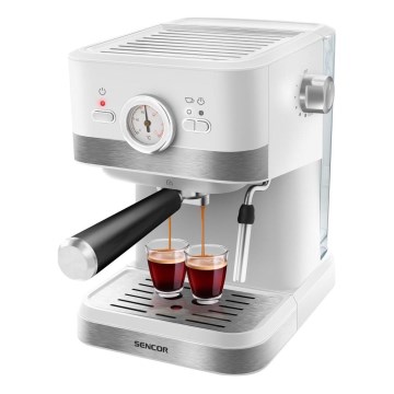 Sencor - Macchina da caffè a leva espresso 1050W/230V bianco/cromo opaco