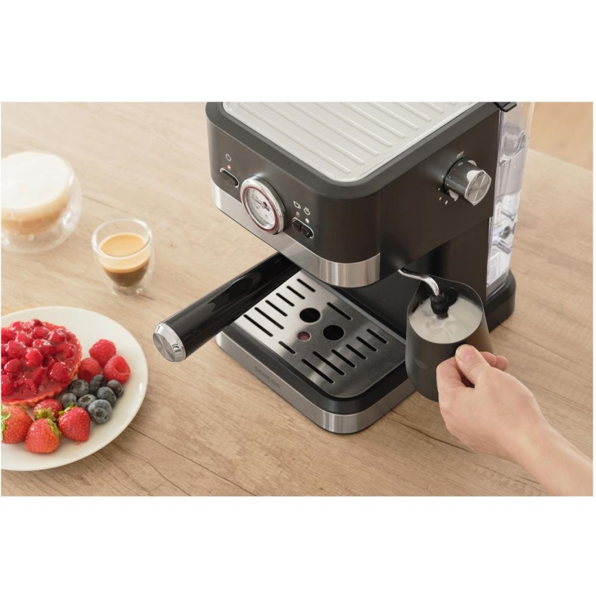 Sencor - Macchina da caffè a leva espresso 1050W/230V nero/cromo opaco