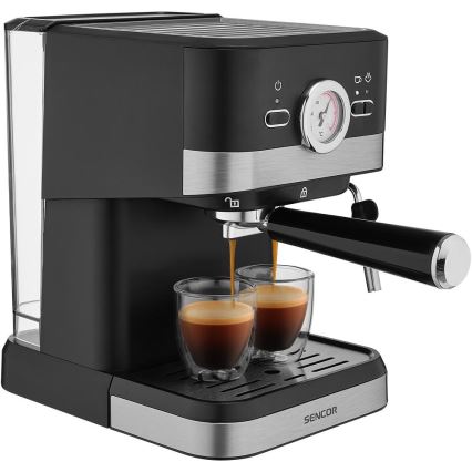 Sencor - Macchina da caffè a leva espresso 1050W/230V nero/cromo opaco