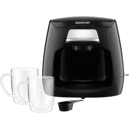 Sencor - Macchina da caffè con due tazze 500W/230V nero