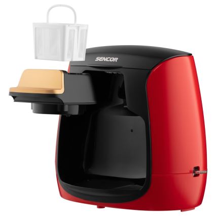 Sencor - Macchina da caffè con due tazze 500W/230V rosso/nero