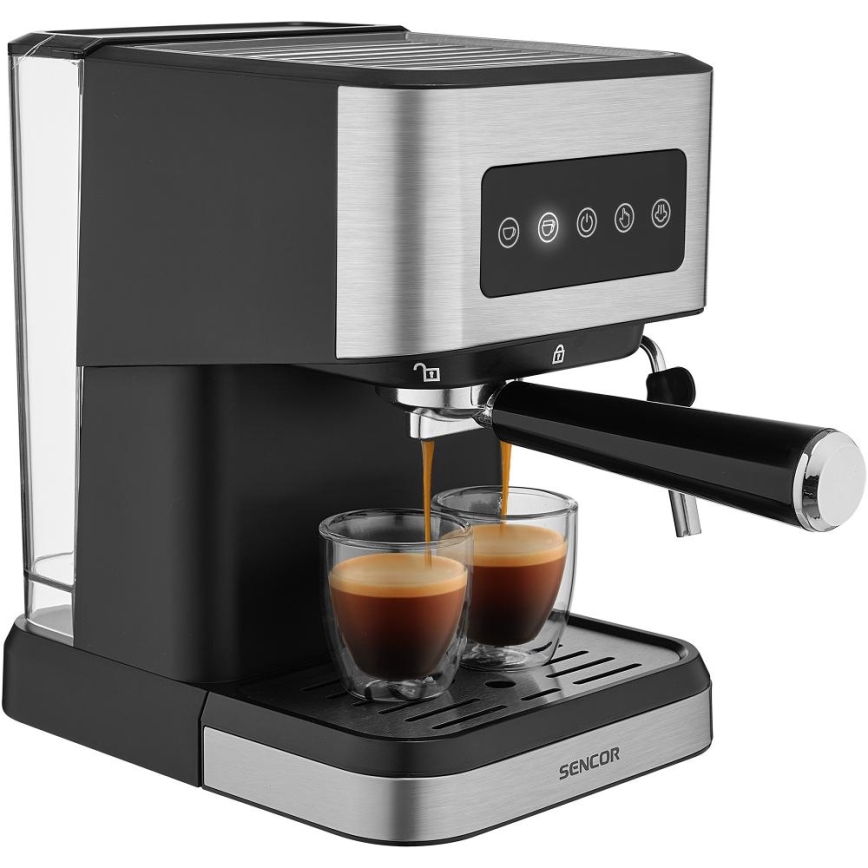 Sencor - Macchina da caffè espresso a leva 1050W/230V nero/cromo satinato