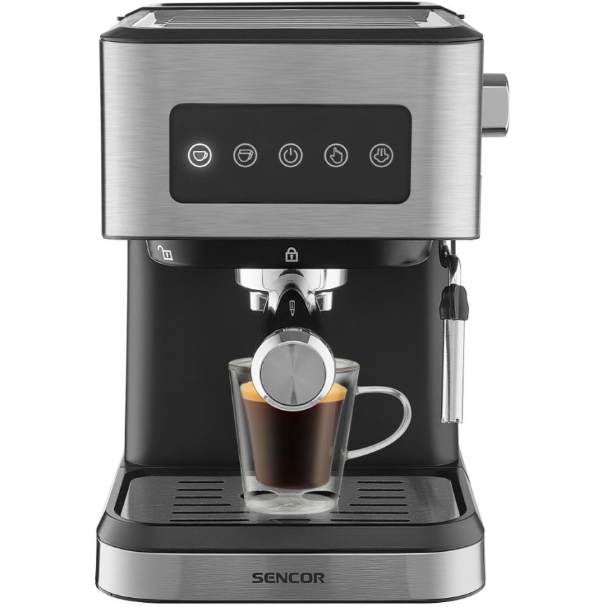 Sencor - Macchina da caffè espresso a leva 1050W/230V nero/cromo satinato